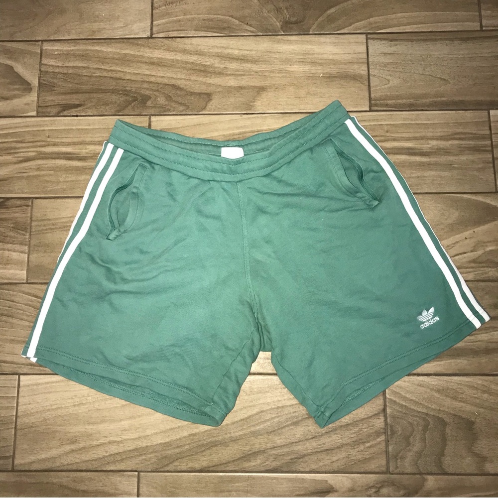 Adidas shorts green and white